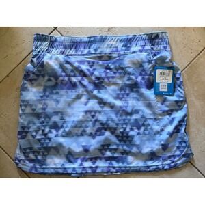 NWT Columbia Lazy Creek Chill Zero Skort Blue Purple Geometric Print XK7140-546
